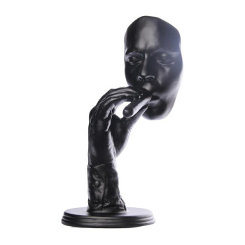 Abstract Art Sculpture The Smoking One Black - 1
