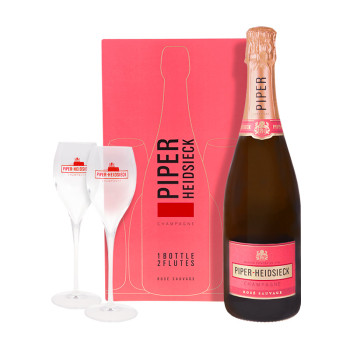Piper-Heidsieck 0,75l  12% Rosé Sauvage Champagne, AOC, brut + 2 glasses GB - 1