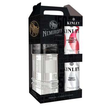 Nemiroff De Luxe 0,7l 40% +Kinley Tonic 0,33l +Kinley Tonic Pink Berry 0,33l - 1