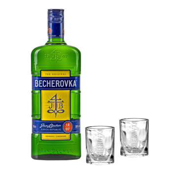 Dárkový set Becherovka Original 0,7 l 38% + 2 sklenice - 2